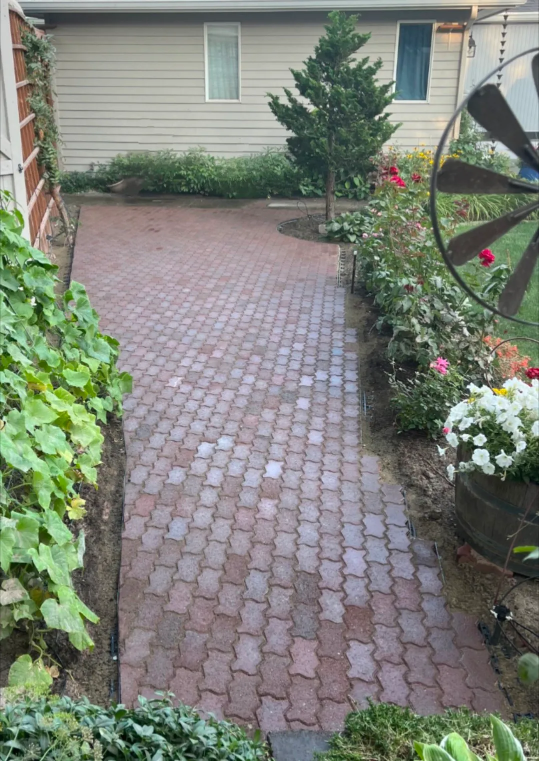 Landscaping project image featuring seasonal color layering supporting visual rhythm and curb appeal in Post Falls, Coeur d'Alene, and North Idaho