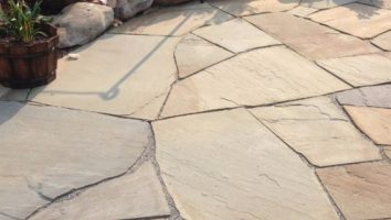 Sandstone paver patio